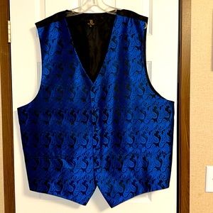 Best Tuxedo men’s vest Size 3XL Blue and black Like new